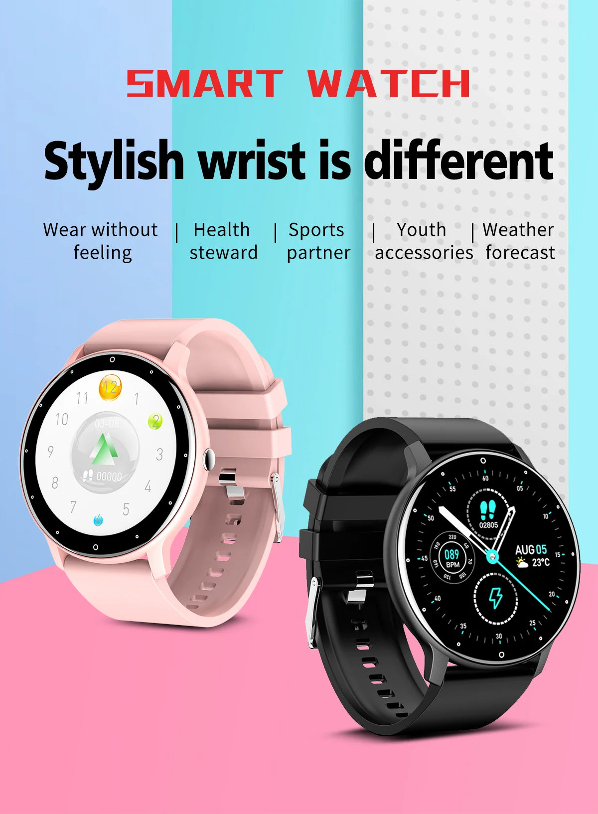 LIGE 2026 Smart Watch Sport Fitness Waterproof For Android- IOS