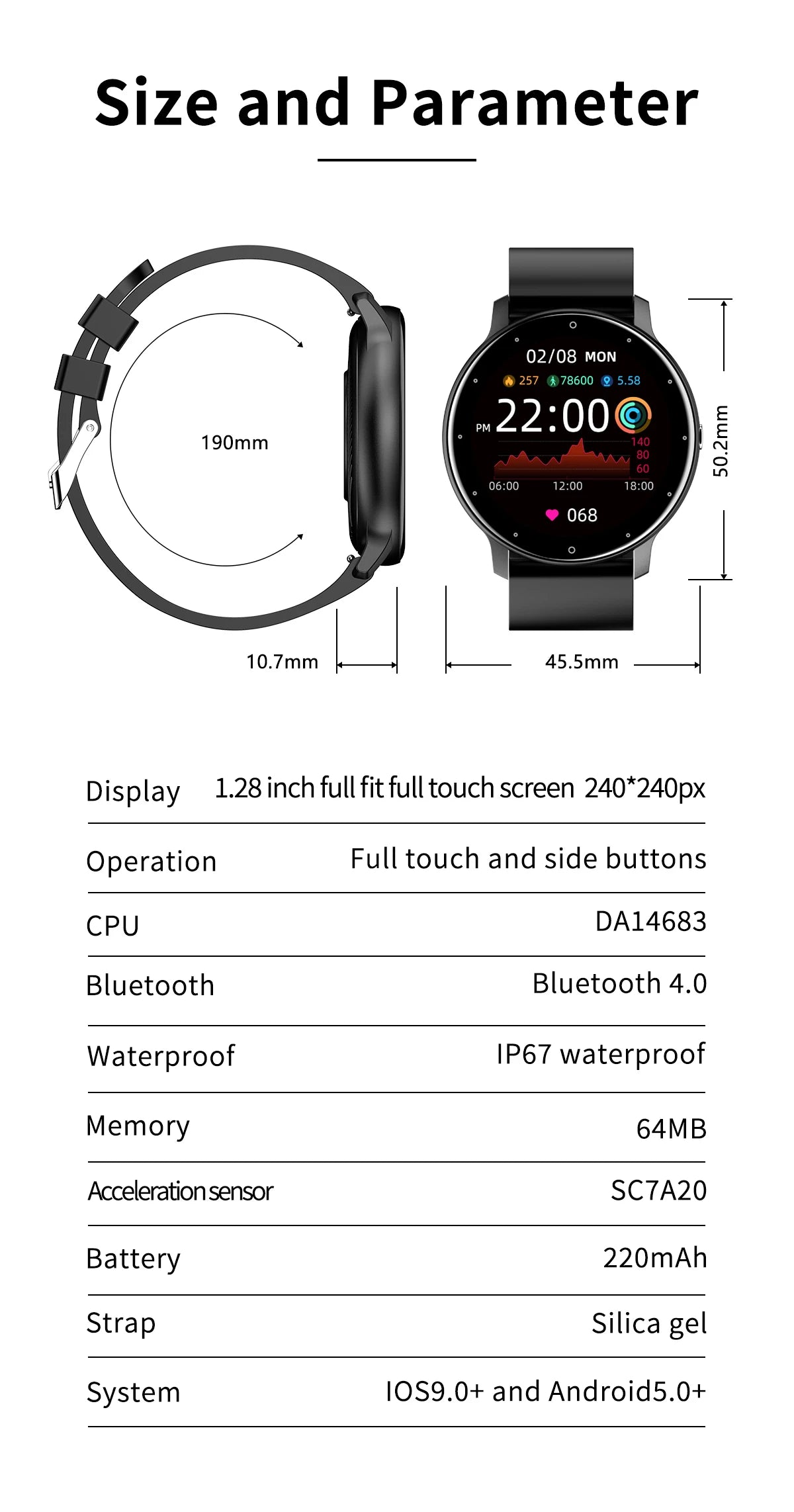 LIGE 2026 Smart Watch Sport Fitness Waterproof For Android- IOS