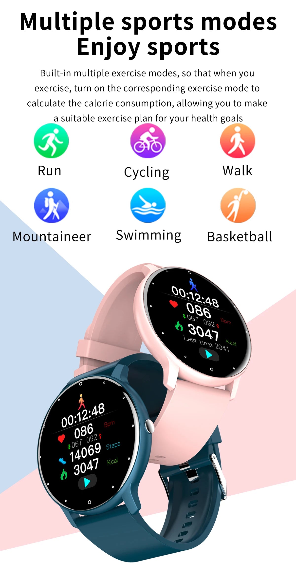 LIGE 2026 Smart Watch Sport Fitness Waterproof For Android- IOS