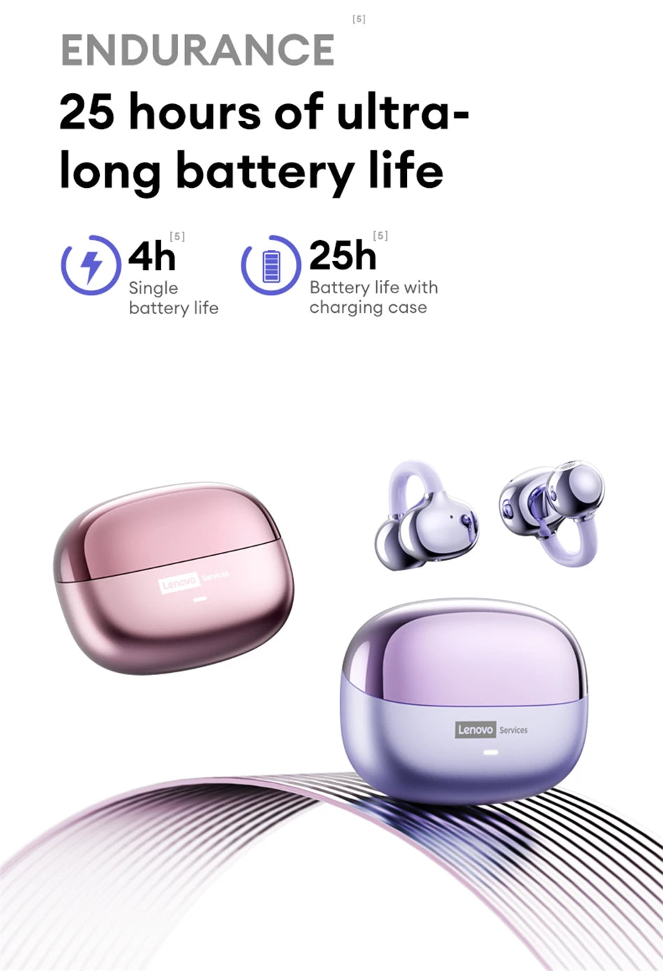 Lenovo LE302 Wireless Bluetooth 6.0 Headset Long Battery Noise Cancelling Headphones