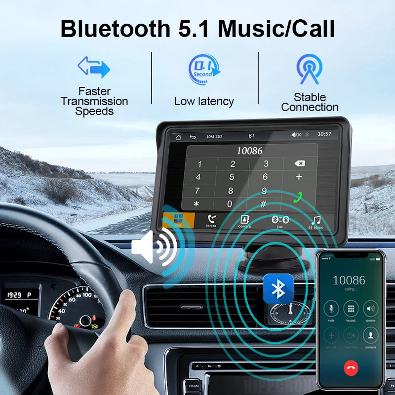 Carplay Inalámbrico y Android Auto, Pantalla táctil Universal portátil
