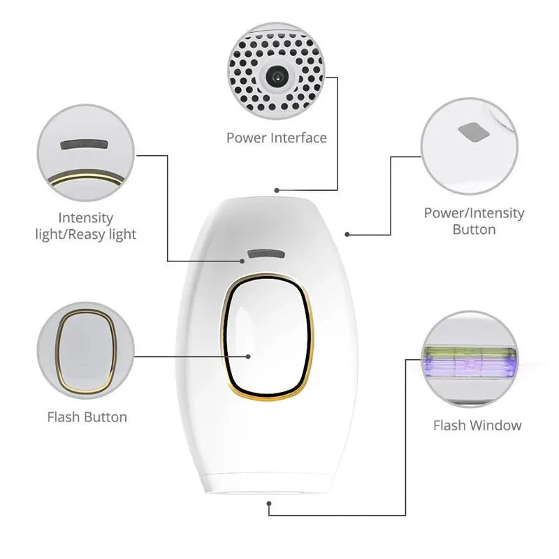 Body Bikini IPL 500,000 Flash Depilator Pulses Permanent Laser.