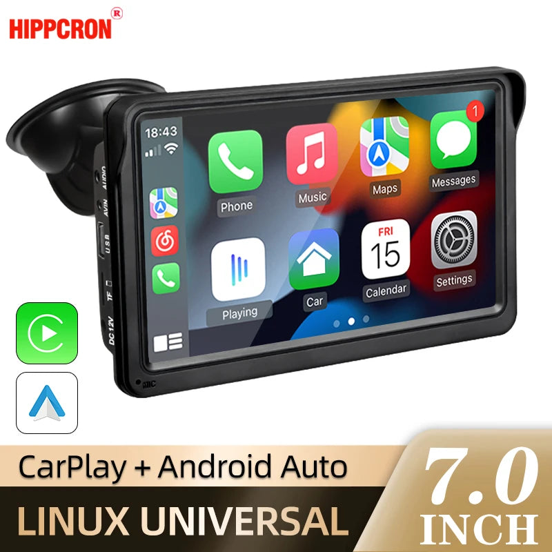 Carplay Inalámbrico y Android Auto, Pantalla táctil Universal portátil