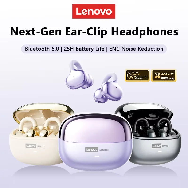 Lenovo LE302 Wireless Bluetooth 6.0 Headset Long Battery Noise Cancelling Headphones