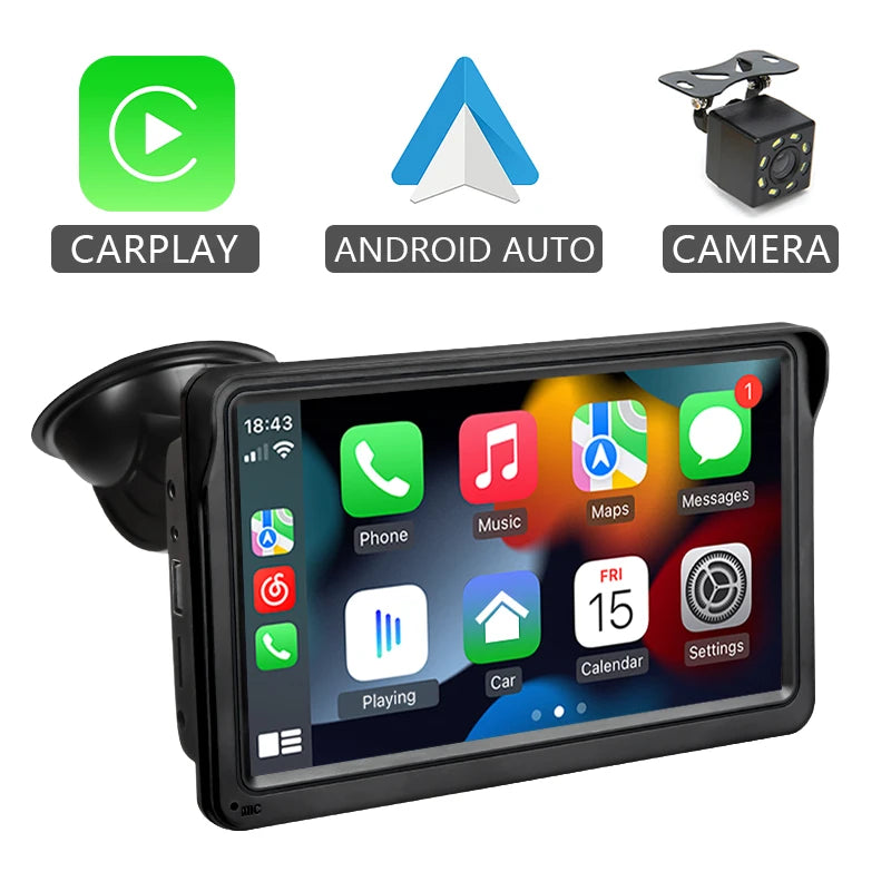 Carplay Inalámbrico y Android Auto, Pantalla táctil Universal portátil